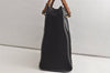 Authentic GUCCI Vintage Bamboo Hand Bag Suede Leather Black 4927K