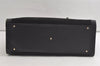 Authentic GUCCI Vintage Bamboo Hand Bag Suede Leather Black 4927K