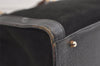 Authentic GUCCI Vintage Bamboo Hand Bag Suede Leather Black 4927K