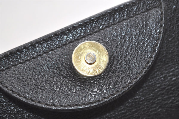 Authentic GUCCI Vintage Bamboo Hand Bag Suede Leather Black 4927K