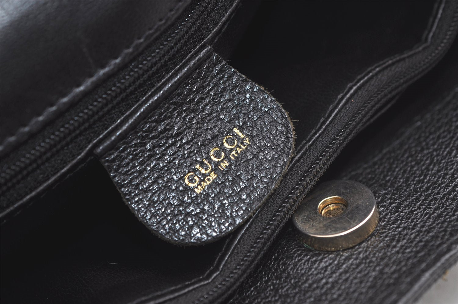 Authentic GUCCI Vintage Bamboo Hand Bag Suede Leather Black 4927K