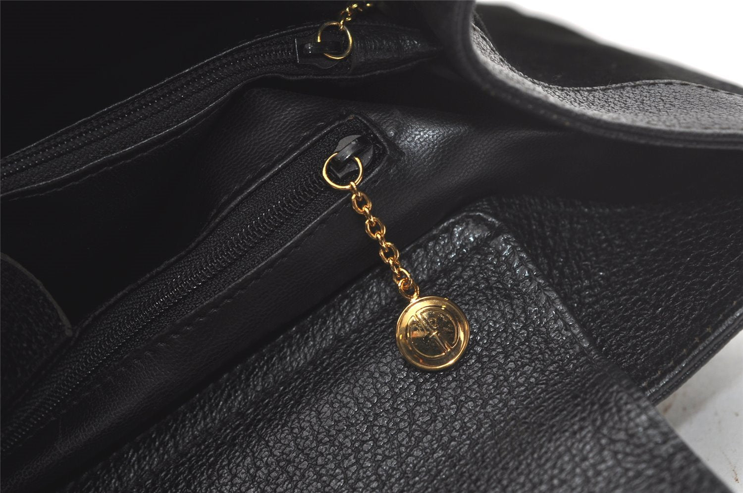 Authentic GUCCI Vintage Bamboo Hand Bag Suede Leather Black 4927K