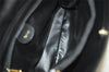 Authentic GUCCI Vintage Bamboo Hand Bag Suede Leather Black 4927K