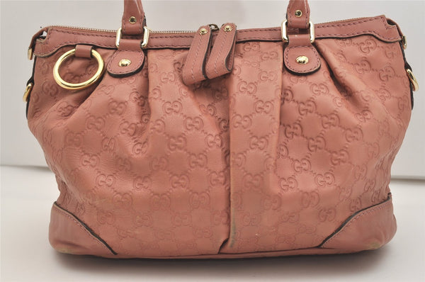 Authentic GUCCI Sukey Guccissima 2Way Hand Bag GG Leather 247902 Pink 4928J