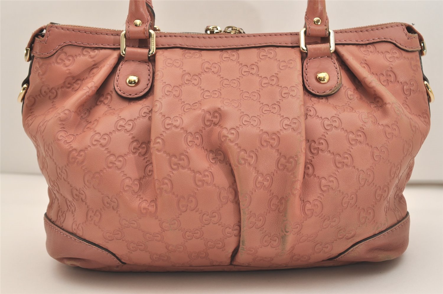 Authentic GUCCI Sukey Guccissima 2Way Hand Bag GG Leather 247902 Pink 4928J