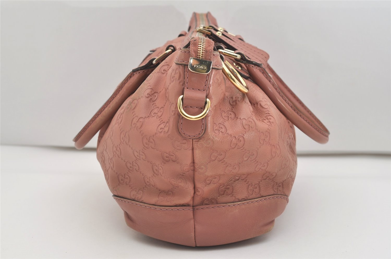 Authentic GUCCI Sukey Guccissima 2Way Hand Bag GG Leather 247902 Pink 4928J