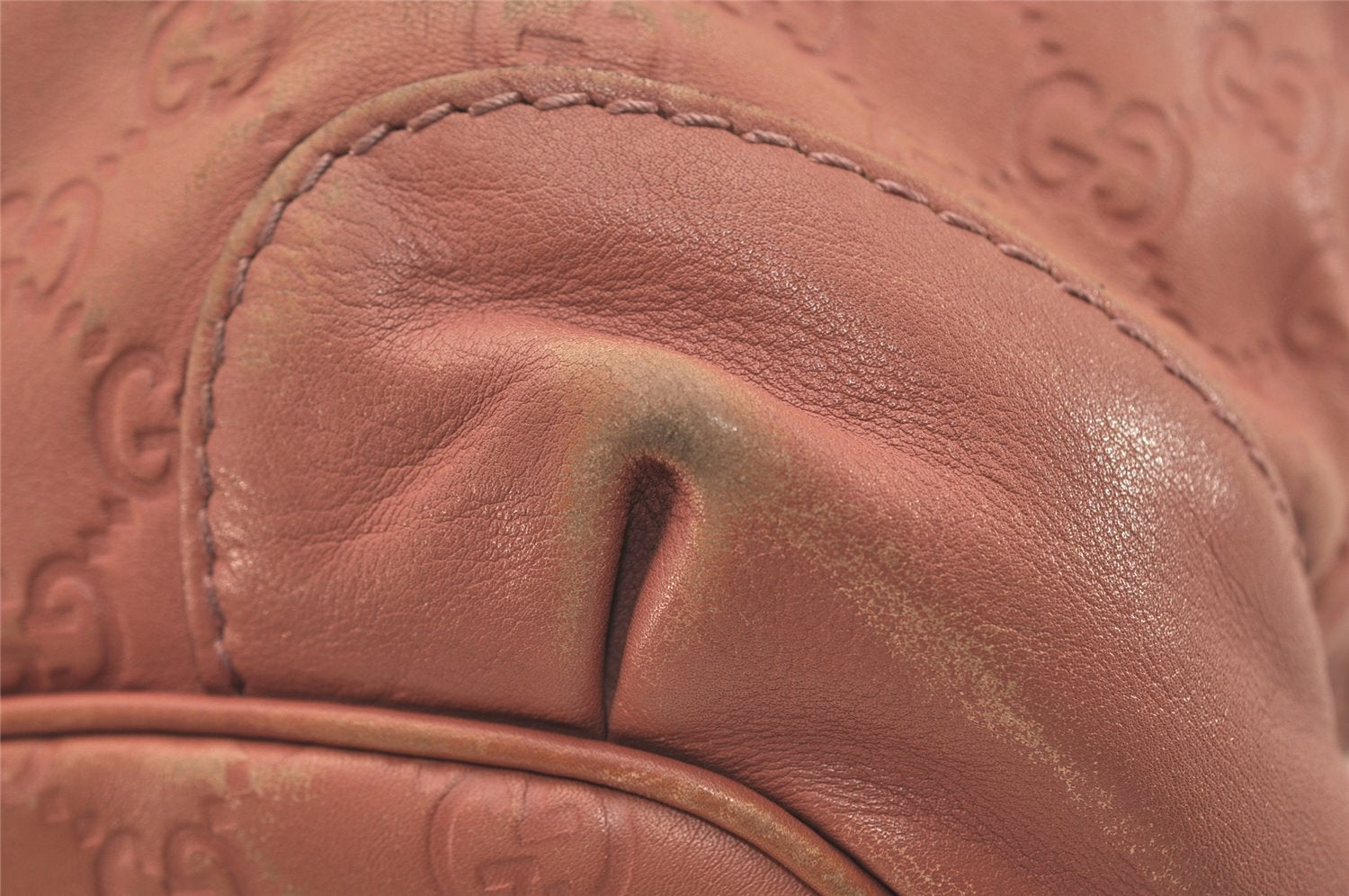 Authentic GUCCI Sukey Guccissima 2Way Hand Bag GG Leather 247902 Pink 4928J