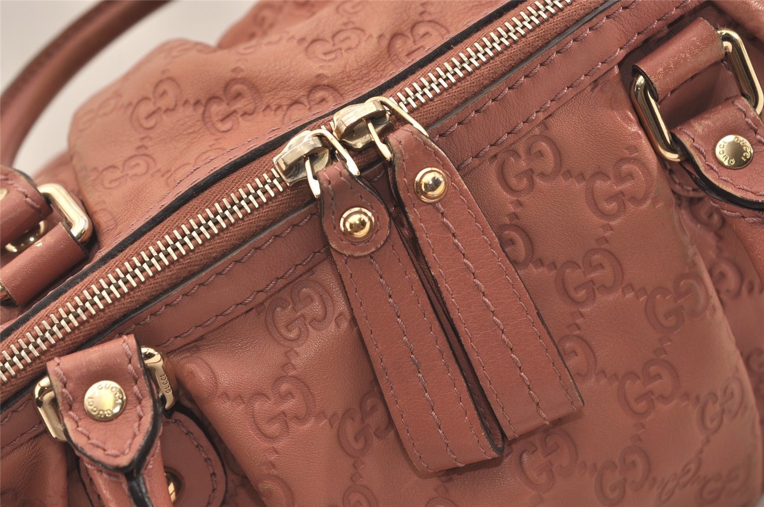 Authentic GUCCI Sukey Guccissima 2Way Hand Bag GG Leather 247902 Pink 4928J