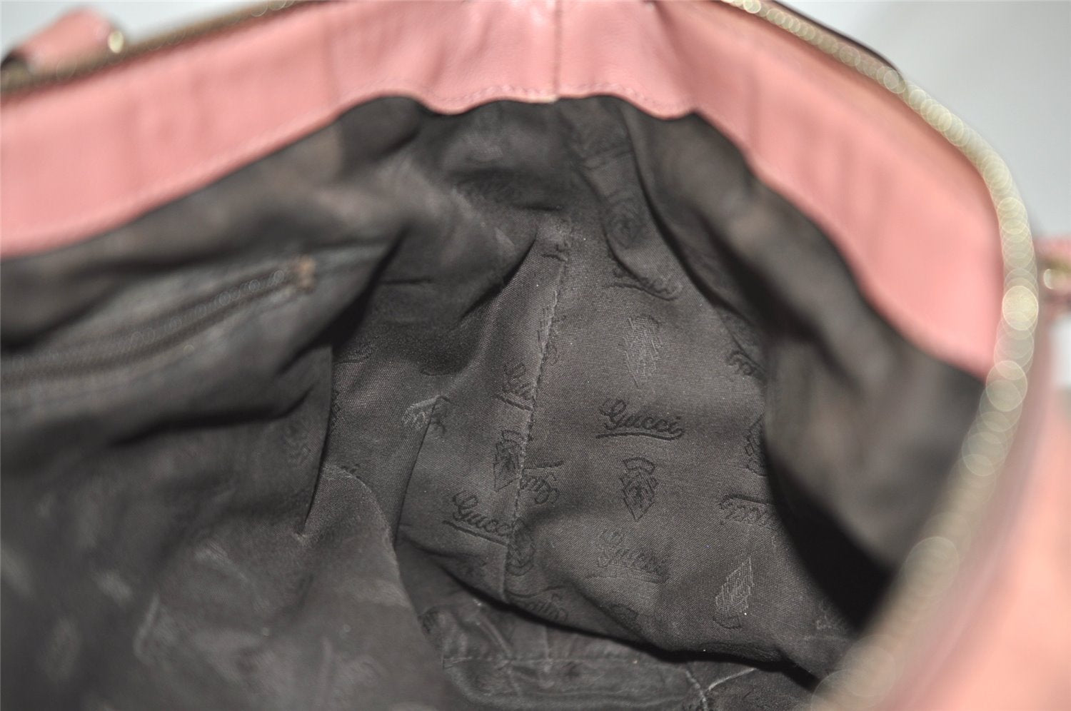 Authentic GUCCI Sukey Guccissima 2Way Hand Bag GG Leather 247902 Pink 4928J