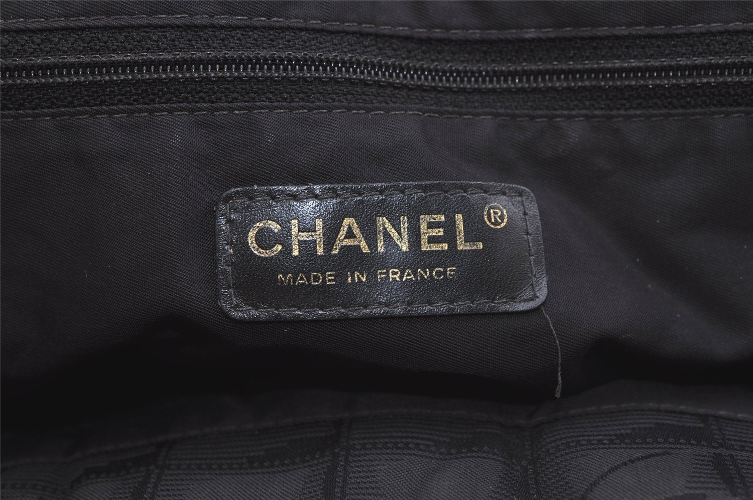 Authentic CHANEL New Travel Line Shoulder Tote Bag Nylon Leather Black 4928K