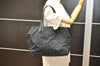 Authentic CHANEL New Travel Line Shoulder Tote Bag Nylon Leather Black 4928K
