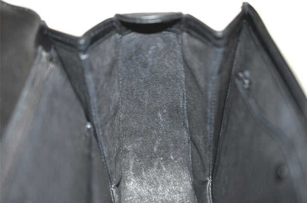 Authentic GUCCI Vintage Bamboo Hand Bag Purse Leather Black 4929I