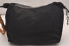 Authentic GUCCI Bamboo Vintage Shoulder Bag Nylon Leather Black Junk 4929J