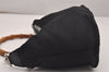 Authentic GUCCI Bamboo Vintage Shoulder Bag Nylon Leather Black Junk 4929J