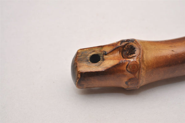 Authentic GUCCI Bamboo Vintage Shoulder Bag Nylon Leather Black Junk 4929J