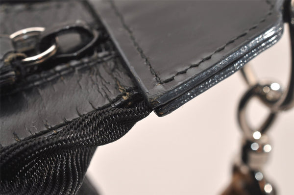 Authentic GUCCI Bamboo Vintage Shoulder Bag Nylon Leather Black Junk 4929J