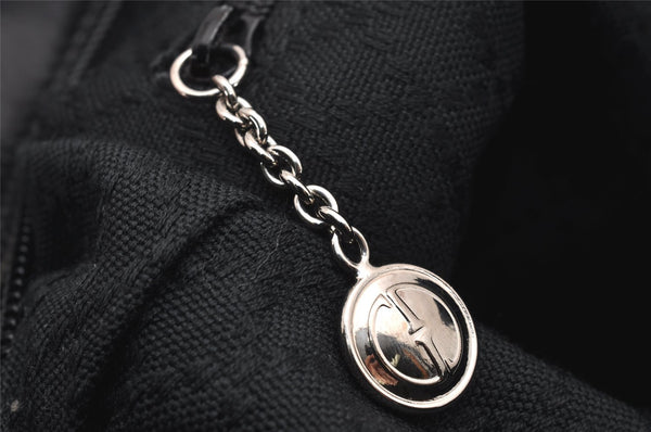 Authentic GUCCI Bamboo Vintage Shoulder Bag Nylon Leather Black Junk 4929J