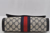 Authentic GUCCI Sherry Line Clutch Hand Bag GG PVC Leather Navy Blue Junk 4931J