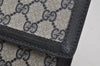 Authentic GUCCI Sherry Line Clutch Hand Bag GG PVC Leather Navy Blue Junk 4931J