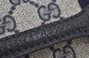 Authentic GUCCI Sherry Line Clutch Hand Bag GG PVC Leather Navy Blue Junk 4931J