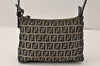 Authentic FENDI Zucchino Shoulder Hand Bag Purse Canvas Leather Navy 4931K