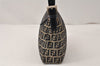 Authentic FENDI Zucchino Shoulder Hand Bag Purse Canvas Leather Navy 4931K