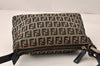 Authentic FENDI Zucchino Shoulder Hand Bag Purse Canvas Leather Navy 4931K