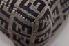 Authentic FENDI Zucchino Shoulder Hand Bag Purse Canvas Leather Navy 4931K