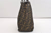 Authentic FENDI Vintage Zucca Hand Tote Bag Purse Nylon Leather Brown 4932J