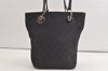 Authentic GUCCI Eclipse Tote Hand Bag GG Canvas Leather 120840 Black 4932K