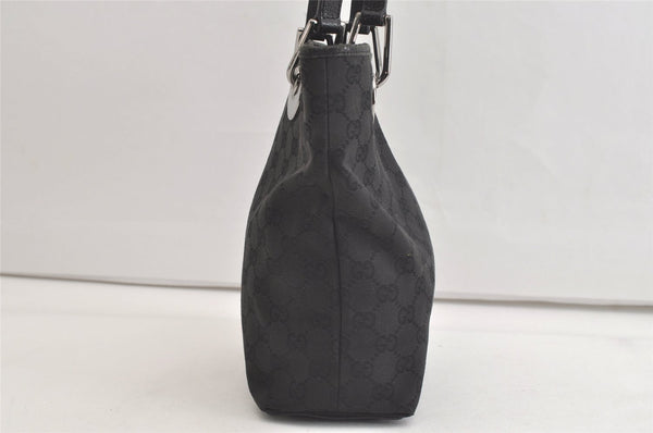 Authentic GUCCI Eclipse Tote Hand Bag GG Canvas Leather 120840 Black 4932K
