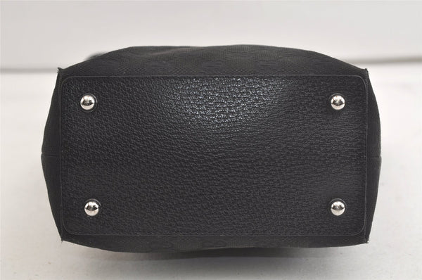Authentic GUCCI Eclipse Tote Hand Bag GG Canvas Leather 120840 Black 4932K