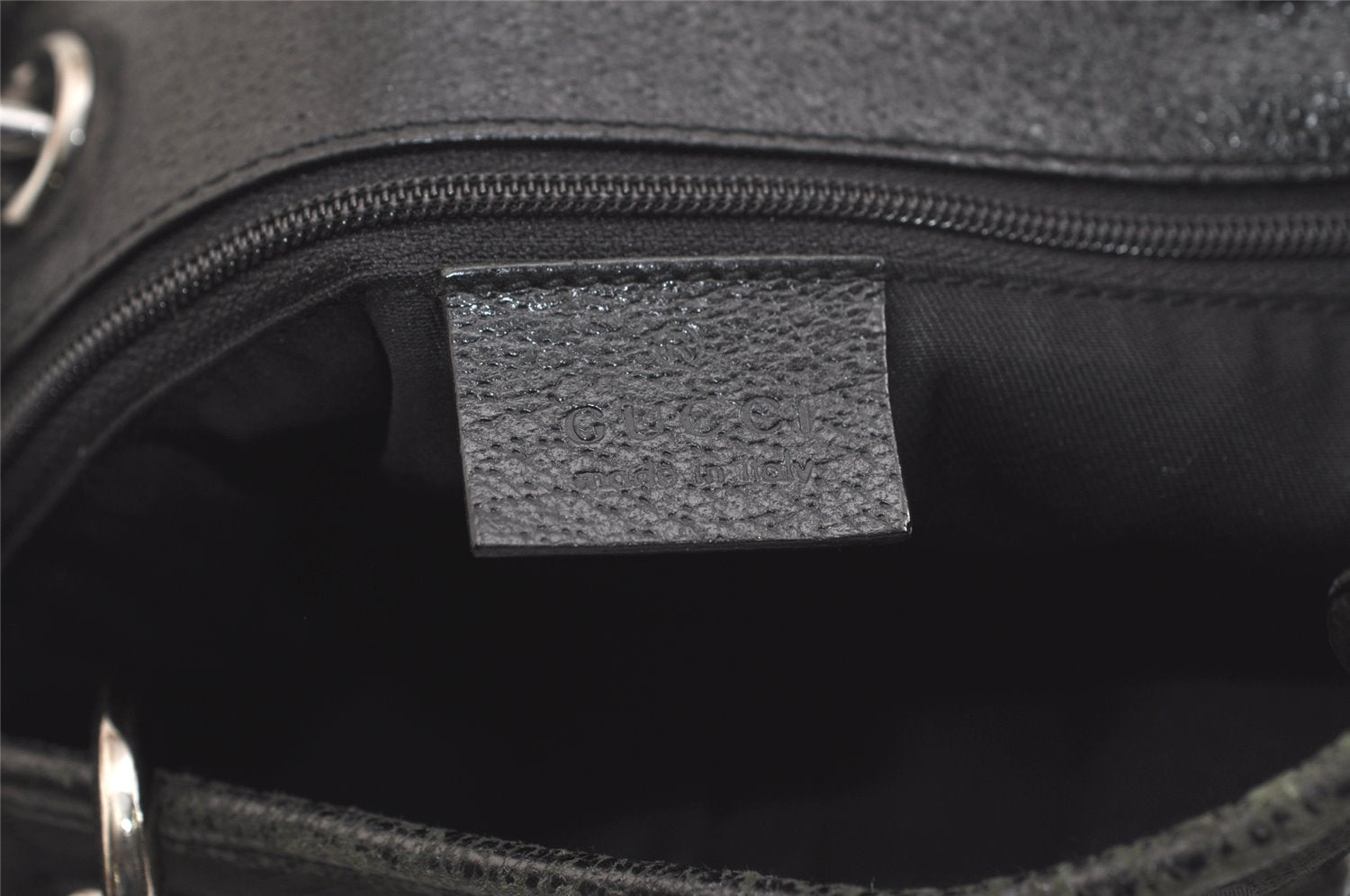 Authentic GUCCI Eclipse Tote Hand Bag GG Canvas Leather 120840 Black 4932K