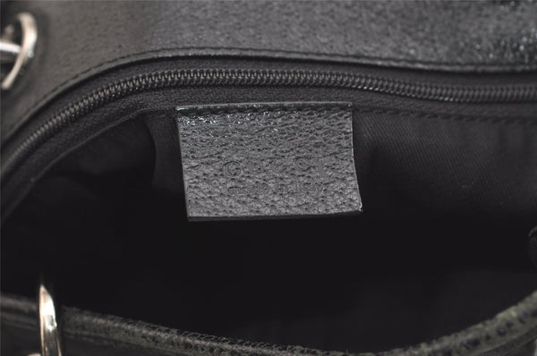 Authentic GUCCI Eclipse Tote Hand Bag GG Canvas Leather 120840 Black 4932K