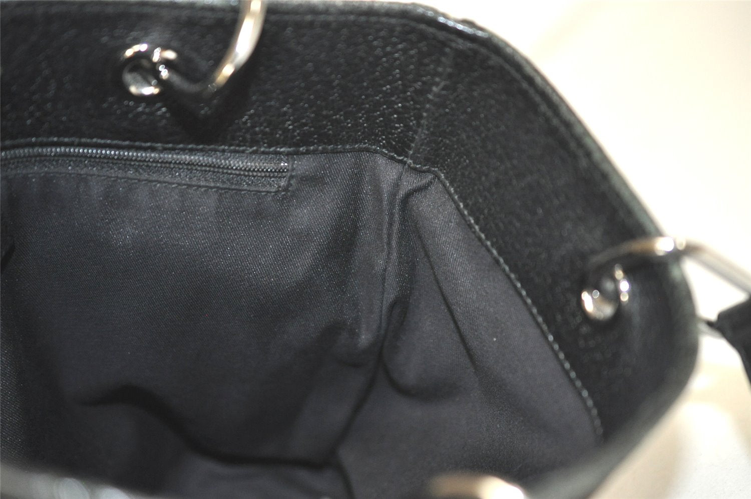 Authentic GUCCI Eclipse Tote Hand Bag GG Canvas Leather 120840 Black 4932K