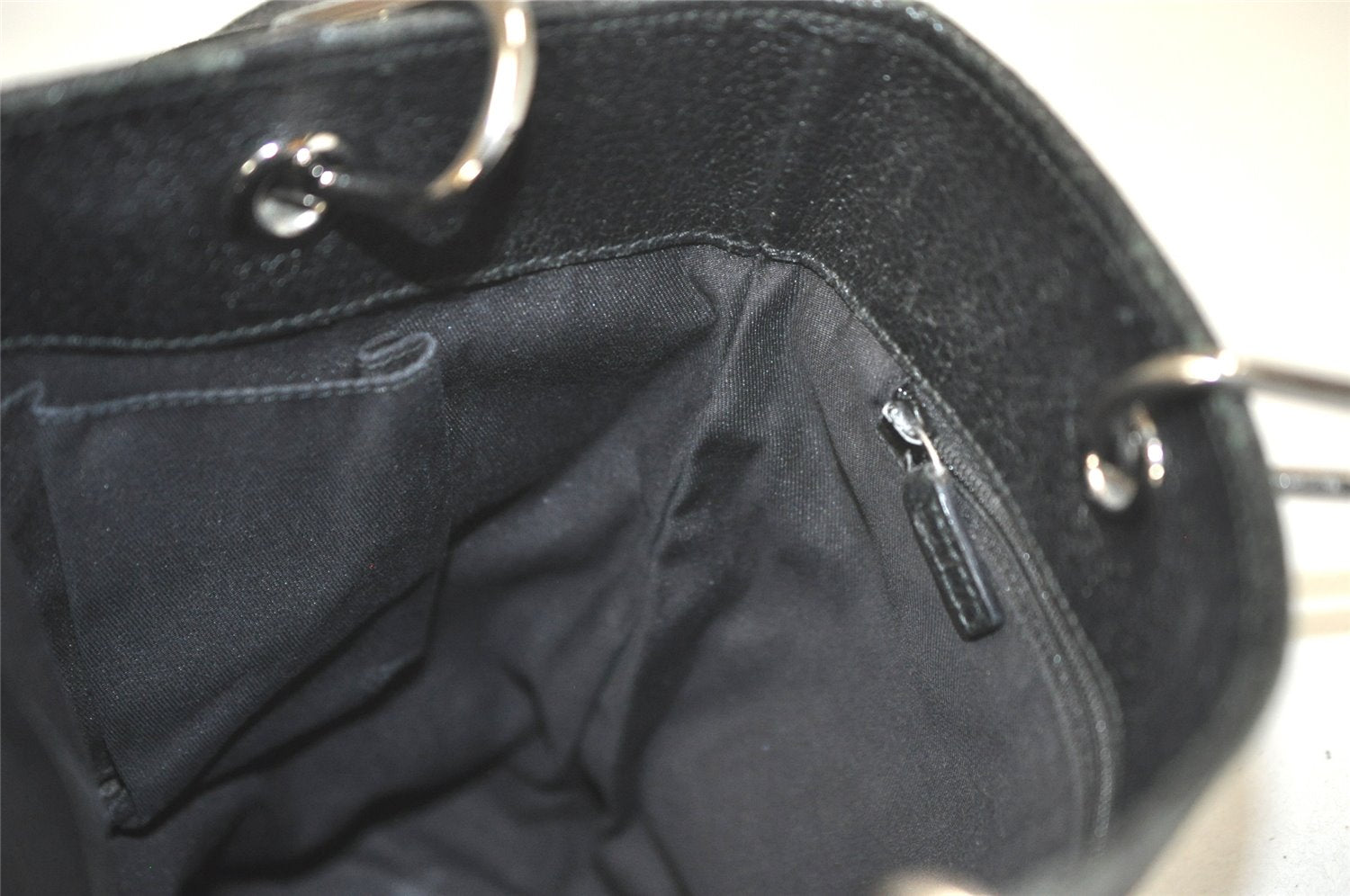 Authentic GUCCI Eclipse Tote Hand Bag GG Canvas Leather 120840 Black 4932K