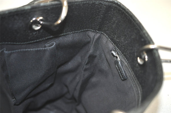 Authentic GUCCI Eclipse Tote Hand Bag GG Canvas Leather 120840 Black 4932K