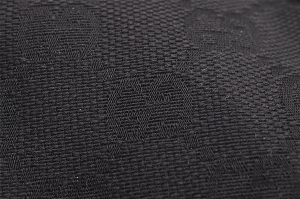 Authentic GUCCI Vintage Bucket Hat GG Canvas Leather Size M 22" Black 4933J