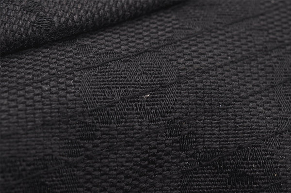 Authentic GUCCI Vintage Bucket Hat GG Canvas Leather Size M 22" Black 4933J