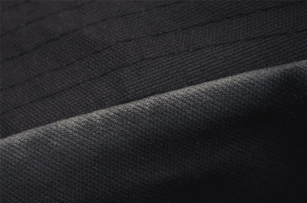 Authentic GUCCI Vintage Bucket Hat GG Canvas Leather Size M 22" Black 4933J