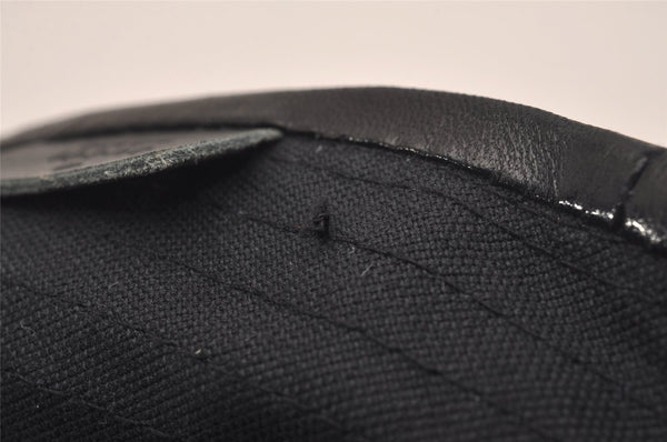 Authentic GUCCI Vintage Bucket Hat GG Canvas Leather Size M 22" Black 4933J