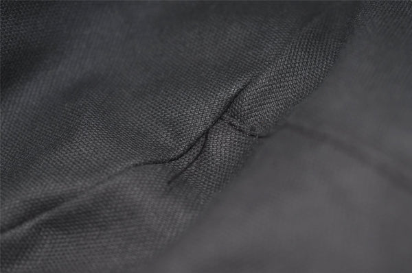 Authentic GUCCI Vintage Bucket Hat GG Canvas Leather Size M 22" Black 4933J