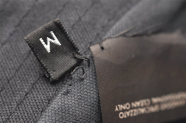 Authentic GUCCI Vintage Bucket Hat GG Canvas Leather Size M 22" Black 4933J