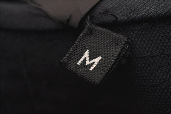 Authentic GUCCI Vintage Bucket Hat GG Canvas Leather Size M 22" Black 4933J