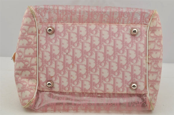Authentic Christian Dior Trotter Hand Boston Bag Vinyl Enamel Pink Junk 4934J