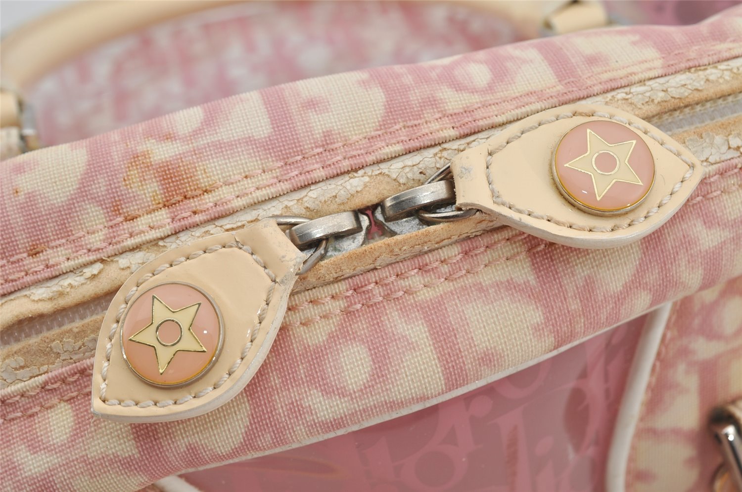 Authentic Christian Dior Trotter Hand Boston Bag Vinyl Enamel Pink Junk 4934J