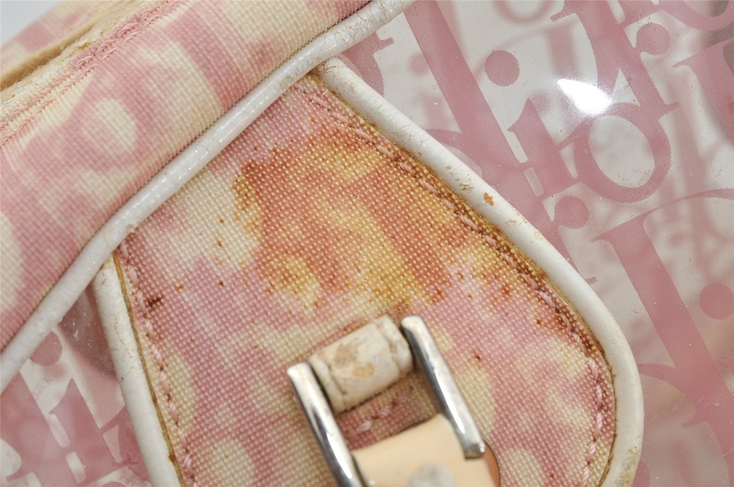Authentic Christian Dior Trotter Hand Boston Bag Vinyl Enamel Pink Junk 4934J