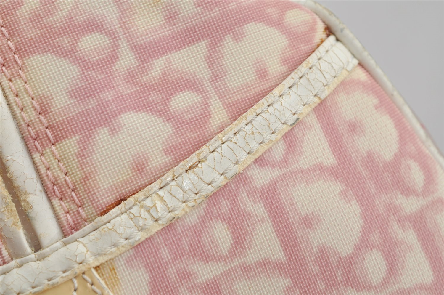 Authentic Christian Dior Trotter Hand Boston Bag Vinyl Enamel Pink Junk 4934J