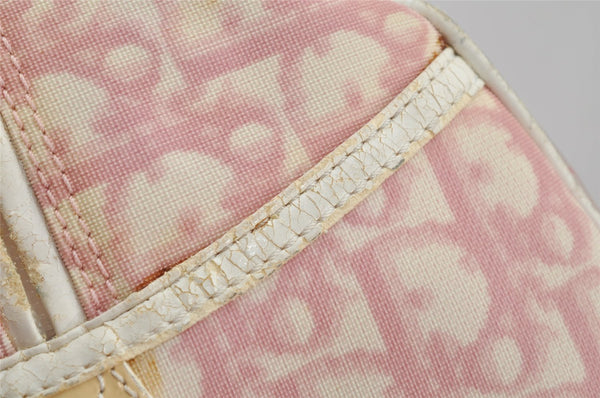 Authentic Christian Dior Trotter Hand Boston Bag Vinyl Enamel Pink Junk 4934J