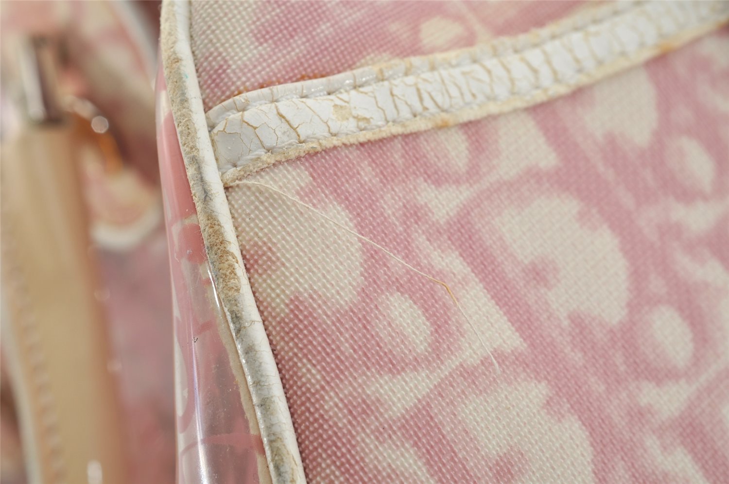 Authentic Christian Dior Trotter Hand Boston Bag Vinyl Enamel Pink Junk 4934J